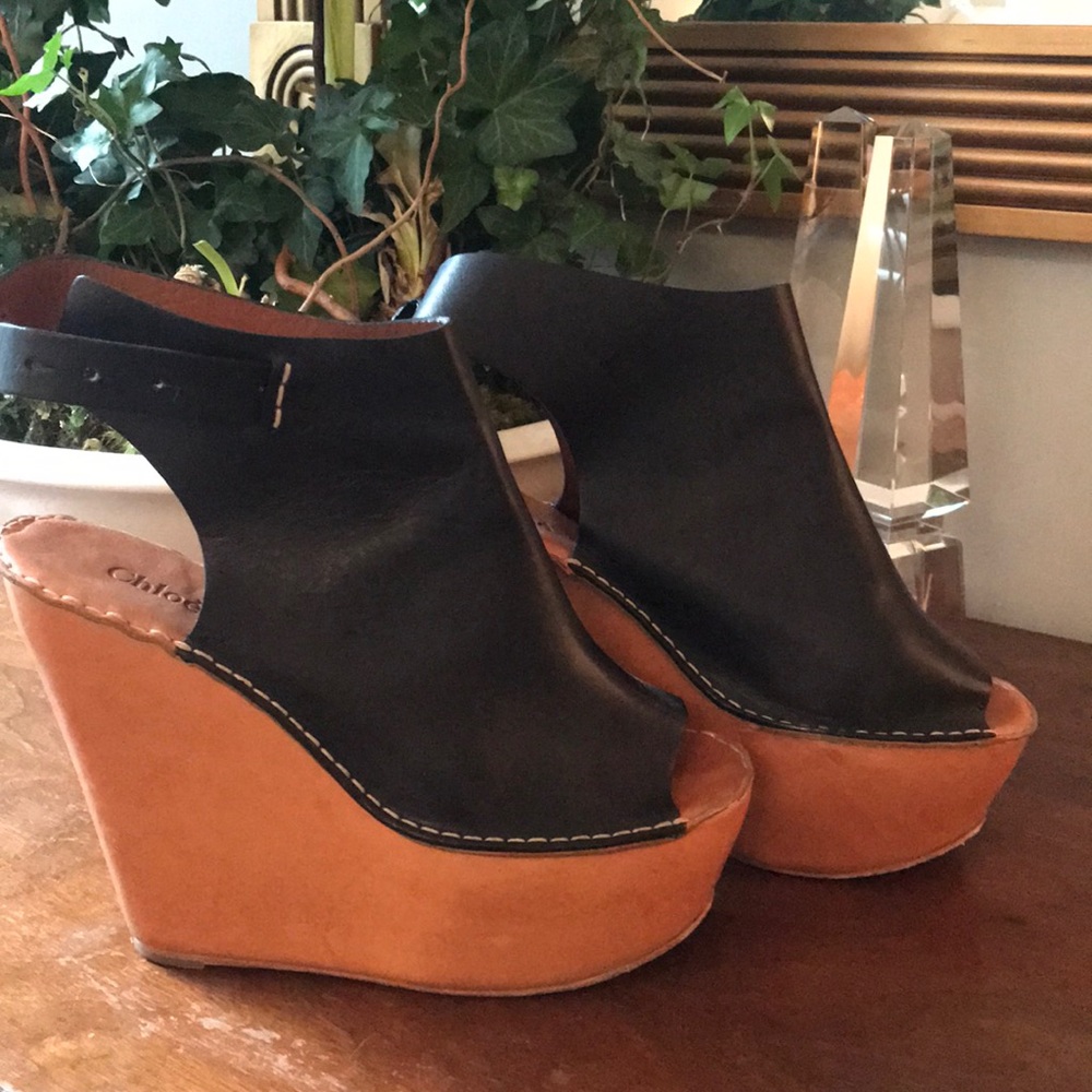 Chloé Ankle wrap platform wedge. Great condition